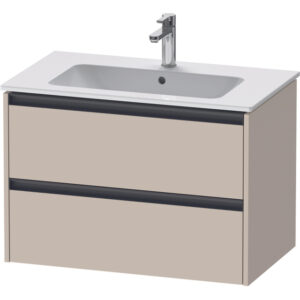 Duravit Ketho 2 wastafelonderbouwkast met 2 laden 81x48x55cm met grepen antraciet taupe supermat K25263083830000