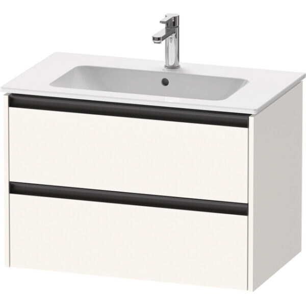 duravit ketho 2 wastafelonderbouwkast met 2 laden 81x48x55cm met grepen antraciet wit supermat sw772751