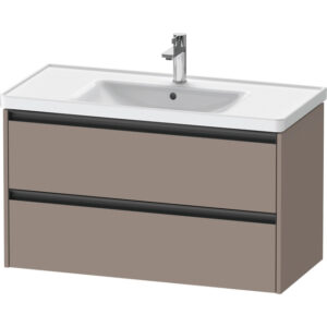 duravit ketho 2 wastafelonderbouwkast met 2 laden 98.4x45.5x54.9cm met grepen antraciet basalt mat sw771972