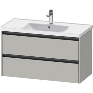 Duravit Ketho 2 wastafelonderbouwkast met 2 laden 98.4x45.5x54.9cm met grepen antraciet betongrijs mat K25284007070000