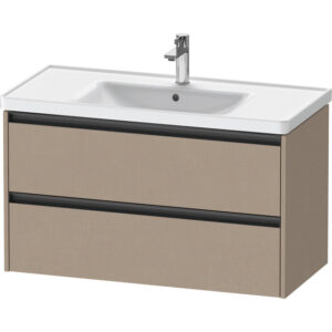 duravit ketho 2 wastafelonderbouwkast met 2 laden 98.4x45.5x54.9cm met grepen antraciet linnen mat sw773070