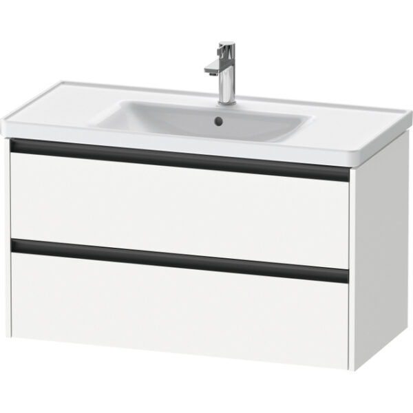 duravit ketho 2 wastafelonderbouwkast met 2 laden 98.4x45.5x54.9cm met grepen antraciet wit mat sw771895