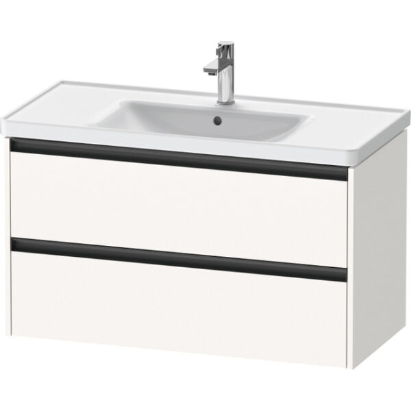 duravit ketho 2 wastafelonderbouwkast met 2 laden 98.4x45.5x54.9cm met grepen antraciet wit supermat sw771786