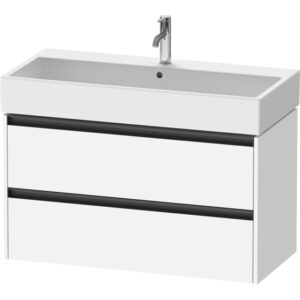 Duravit Ketho 2 wastafelonderbouwkast met 2 laden 98.4x46x54.9cm met grepen antraciet wit mat K25278018180000