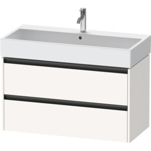 Duravit Ketho 2 wastafelonderbouwkast met 2 laden 98.4x46x54.9cm met grepen antraciet wit supermat K25278084840000