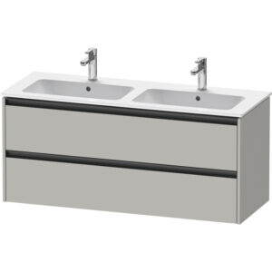 duravit ketho 2 wastafelonderbouwkast met 2 laden voor dubbele wastafel 128x48x55cm met grepen antraciet betongrijs mat sw771986