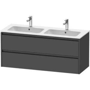 duravit ketho 2 wastafelonderbouwkast met 2 laden voor dubbele wastafel 128x48x55cm met grepen antraciet grafiet mat sw772096