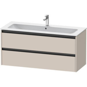 duravit ketho 2 wastafelonderbouwkast met 2 laden voor enkele wastafel 121x48x55cm met grepen antraciet taupe mat sw772834