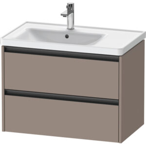 Duravit Ketho 2 wastafelonderbouwkast met 2 laden voor waskom links 78.4x45.5x54.9cm met grepen antraciet basalt mat K25285043430000