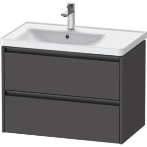 Duravit Ketho 2 wastafelonderbouwkast met 2 laden voor waskom links 78.4x45.5x54.9cm met grepen antraciet grafiet mat K25285049490000