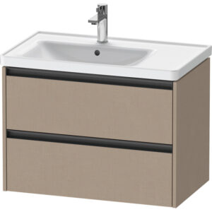 Duravit Ketho 2 wastafelonderbouwkast met 2 laden voor waskom links 78.4x45.5x54.9cm met grepen antraciet Linnen mat K25285075750000