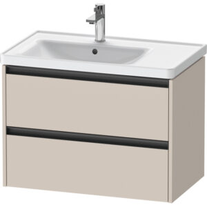 duravit ketho 2 wastafelonderbouwkast met 2 laden voor waskom links 78.4x45.5x54.9cm met grepen antraciet taupe mat sw772827