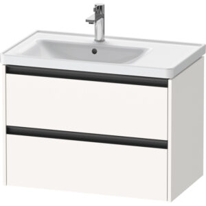 Duravit Ketho 2 wastafelonderbouwkast met 2 laden voor waskom links 78.4x45.5x54.9cm met grepen antraciet wit supermat K25285084840000