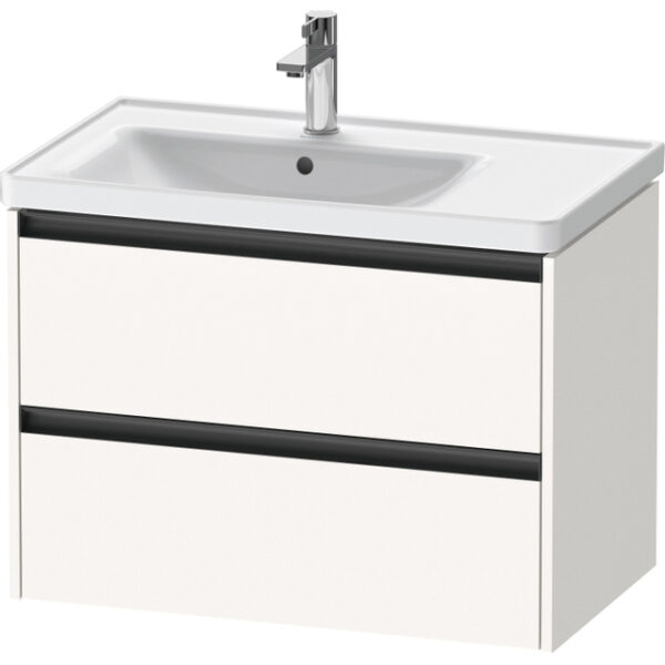 Duravit Ketho 2 wastafelonderbouwkast met 2 laden voor waskom links 78.4x45.5x54.9cm met grepen antraciet wit supermat K25285084840000