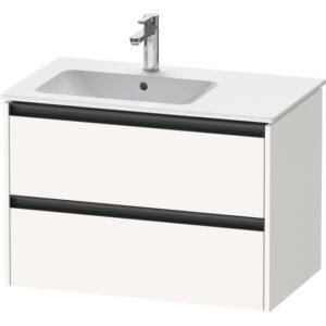 Duravit Ketho 2 wastafelonderbouwkast met 2 laden voor waskom links 81x48x54.9cm met grepen antraciet wit supermat K25267084840000