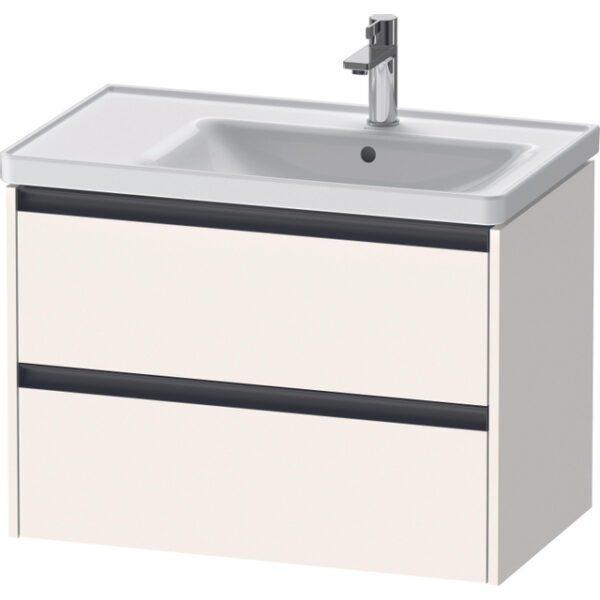 Duravit Ketho 2 wastafelonderbouwkast met 2 laden voor waskom rechts 78.4x45.5x54.9cm met grepen antraciet wit supermat K25286084840000