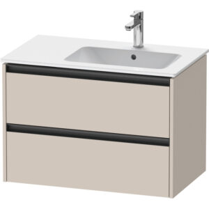 Duravit Ketho 2 wastafelonderbouwkast met 2 laden voor waskom rechts 81x48x54.9cm met grepen antraciet taupe mat K25268091910000