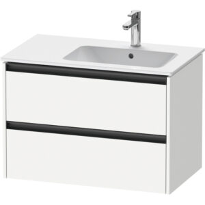 Duravit Ketho 2 wastafelonderbouwkast met 2 laden voor waskom rechts 81x48x54.9cm met grepen antraciet wit mat K25268018180000