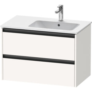 duravit ketho 2 wastafelonderbouwkast met 2 laden voor waskom rechts 81x48x54.9cm met grepen antraciet wit supermat sw772002