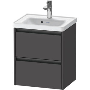 Duravit Ketho 2 Wastafelonderkast - 2 laden - 48.4x37.5x54.9cm - grepen antraciet - grafiet mat K25280049490000