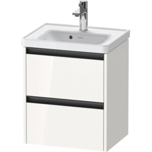 Duravit Ketho 2 Wastafelonderkast - 2 laden - 48.4x37.5x54.9cm - grepen antraciet - hoogglans wit K25280022220000