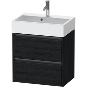 duravit ketho 2 wastafelonderkast 2 laden 58.4x39x54.9cm grepen antraciet eiken zwart mat sw772859