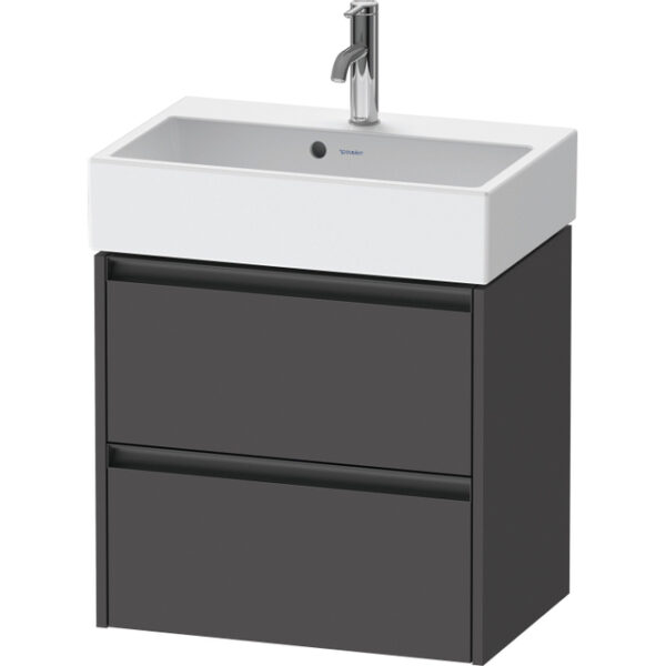 Duravit Ketho 2 Wastafelonderkast - 2 laden - 58.4x39x54.9cm - grepen antraciet - grafiet mat K25273049490000