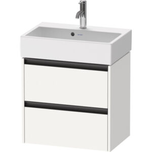 Duravit Ketho 2 Wastafelonderkast - 2 laden - 58.4x39x54.9cm - grepen antraciet - wit mat K25273018180000