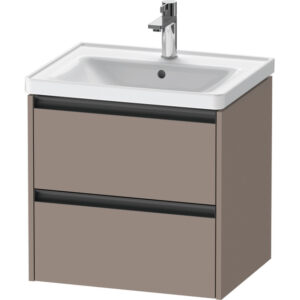 duravit ketho 2 wastafelonderkast 2 laden 58.4x45.5x54.9cm grepen antraciet basalt mat sw772825