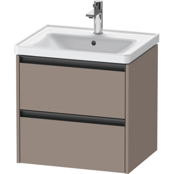 duravit ketho 2 wastafelonderkast 2 laden 58.4x45.5x54.9cm grepen antraciet basalt mat sw772825