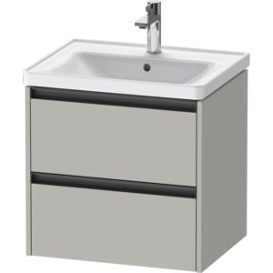 Duravit Ketho 2 Wastafelonderkast - 2 laden - 58.4x45.5x54.9cm - grepen antraciet - betongrijs mat K25281007070000