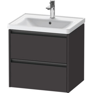 duravit ketho 2 wastafelonderkast 2 laden 58.4x45.5x54.9cm grepen antraciet grafiet supermat sw772985