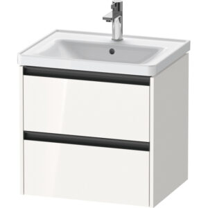 Duravit Ketho 2 Wastafelonderkast - 2 laden - 58.4x45.5x54.9cm - grepen antraciet - hoogglans wit K25281022220000