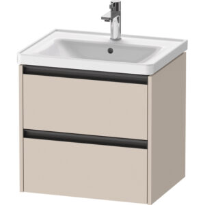 duravit ketho 2 wastafelonderkast 2 laden 58.4x45.5x54.9cm grepen antraciet taupe mat sw772840