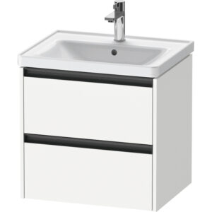 Duravit Ketho 2 Wastafelonderkast - 2 laden - 58.4x45.5x54.9cm - grepen antraciet - wit mat K25281018180000