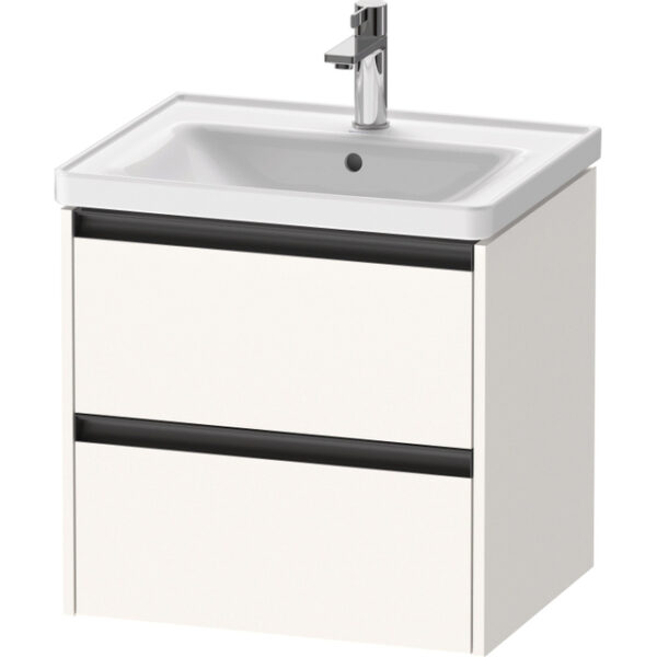 duravit ketho 2 wastafelonderkast 2 laden 58.4x45.5x54.9cm grepen antraciet wit supermat sw772763