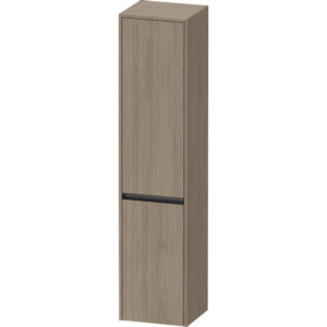 Duravit Ketho.2 Hoge kast 40x36x176cm 2 Linksdraaiende deuren Spaanplaat Eiken (terra) Mat K21329L35350000