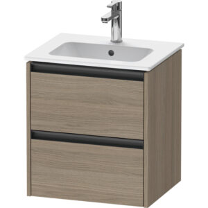 Duravit Ketho.2 wastafelonderkast 51x42x54.9cm geschikt voor 1 waskom Spaanplaat Eiken (terra) Mat K25261035350000