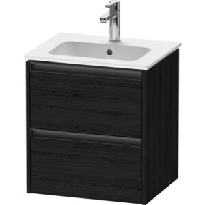 Duravit Ketho.2 wastafelonderkast 51x42x54.9cm geschikt voor 1 waskom Spaanplaat Eiken (zwart) Mat K25261016160000