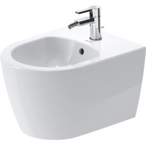 Duravit Starck Me wandbidet compact 37x48cm met kraangat met overloop m. WG mat wit 22901532001