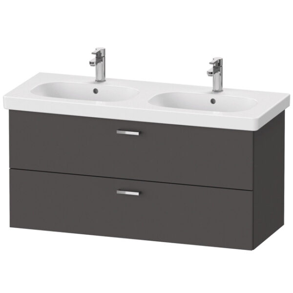 duravit xbase wastafelonderkast 120x45.8x56cm standaard greep met softclose spaanplaat grafiet mat sw444534