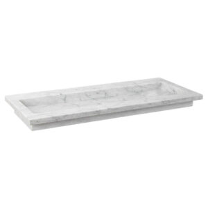 Forzalaqua Nova wastafel 100.5x51.5x9.5cm Rechthoek 1 kraangat Natuursteen Carrara gepolijst 8010830