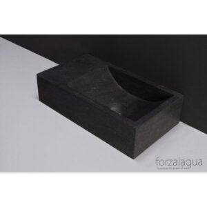 Forzalaqua Venetia fonteinbak 40x22x10cm wasbak Rechts 0 kraangaten Natuursteen Hardsteen gezoet 8011320