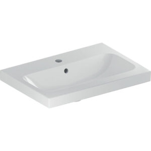 geberit icon light wastafel 60x42x17cm 1 wasbak 1 kraangat midden met overloopgat keramiek wit glans sw547006