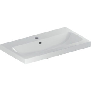 Geberit Icon Light wastafel 75x42x17cm 1 wasbak 1 kraangat Midden met overloopgat Keramiek Wit glans 501842001