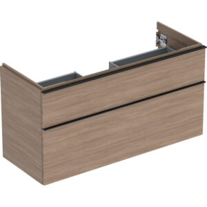 geberit icon wastafelonderkast 118.4x61.5x47.6cm 2 lades met softclose spaanplaat eiken sw637594