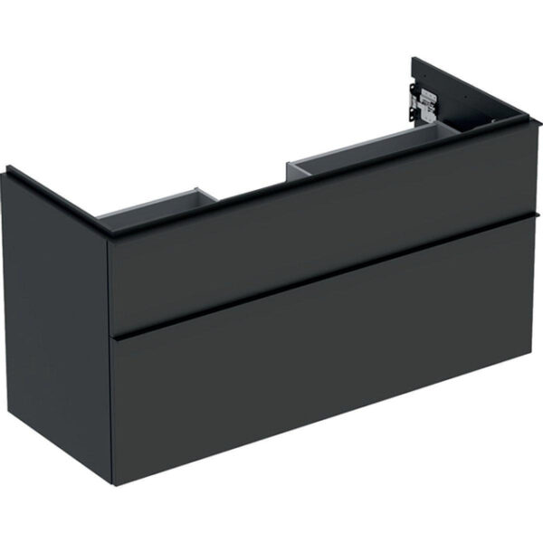 geberit icon wastafelonderkast 118.4x61.5x47.6cm 2 lades met softclose spaanplaat lava mat sw637561