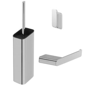 geesa shift toiletaccessoireset toiletborstel met houder toiletrolhouder zonder klep handdoekhaak chroom sw641319