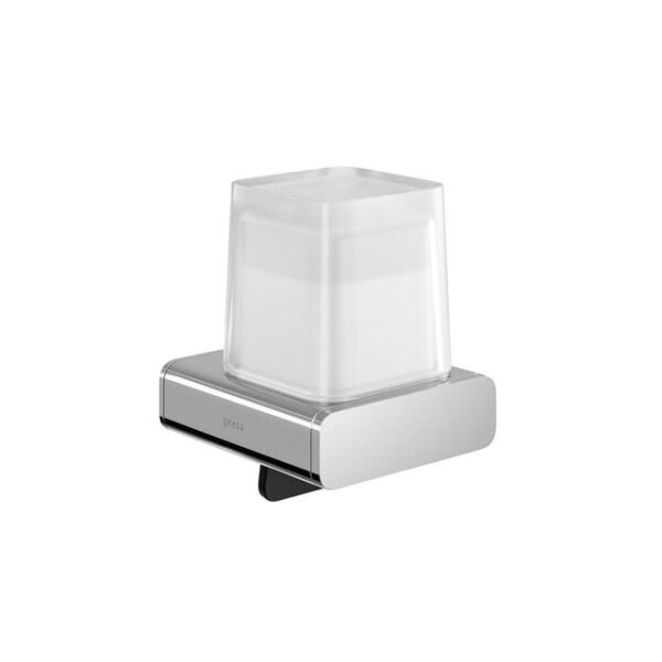 geesa shift zeepdispenser 200 ml chroom met gesatineerd glas sw641360