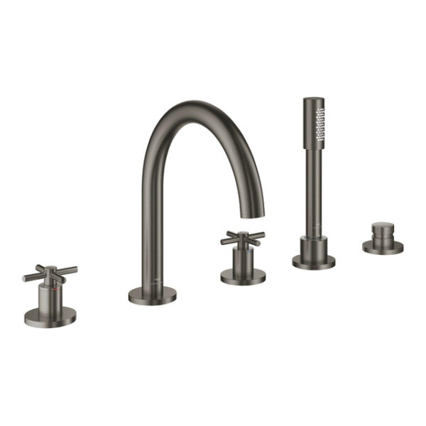 Grohe Atrio 5-gats badrandcombinatie hard graphite geborsteld 29408AL0